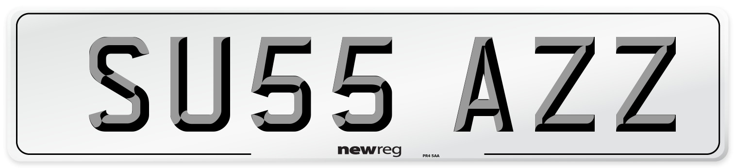 SU55 AZZ Number Plate from New Reg